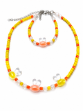 Rabbit Set Handmade Necklace & Bracelet for Kids-yellow