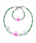 Rabbit Set Handmade Necklace & Bracelet for Kids-green