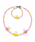 Rabbit Set Handmade Necklace & Bracelet for Kids-Pink