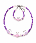 Rabbit Set Handmade Necklace & Bracelet for Kids-Princess Purple