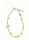 Generic Cell Phone Charm Beads Starfish Shape Multi Color Handmade-Yellow