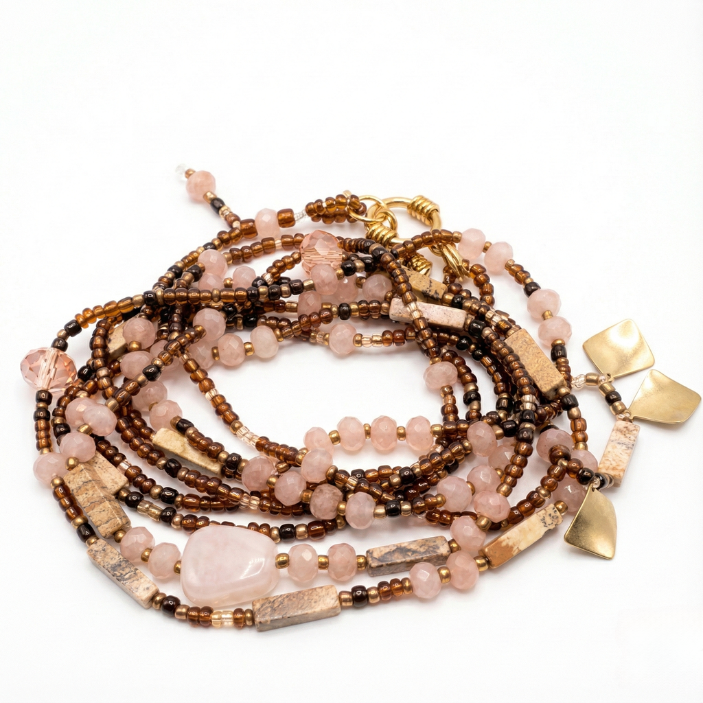 Handmade Jade and Jasper Bracelet